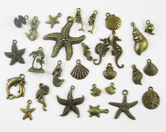 SALE - BIG Beach Charm Collection in Bronze Tone - C2106