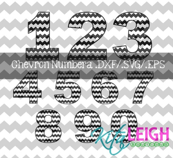 Chevron Numbers .DXF/SVG/.EPS File for use with your