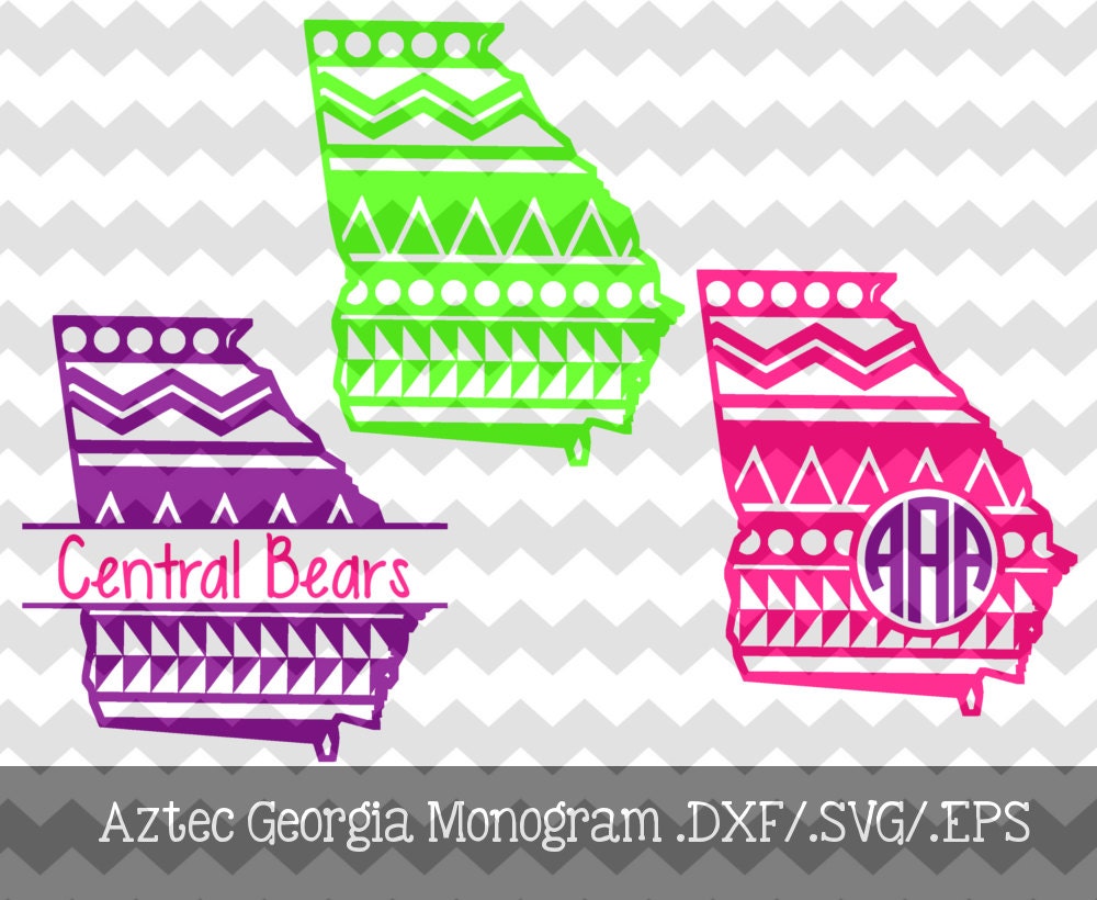 Download Georgia Aztec Monogram Frames .DXF/.SVG File for use with