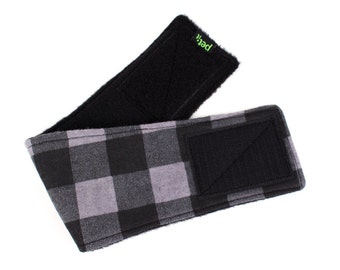 Belly Band for male Dogs Stop Marking Inside Grey Buffalo Plaid