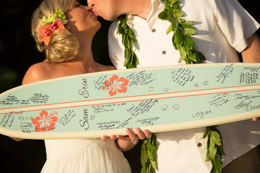 Wedding Signature Surfboard Personalized 3'