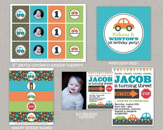 Cars Birthday Party, Cars Birthday Decorations, Cars Birthday, Cars Party, Transportation Birthday, Transportation Party, Printable Party Il_570xn