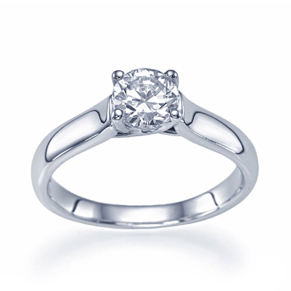 Tradition Diamond Engagement Ring, 14K White Gold Promise Engagement ...