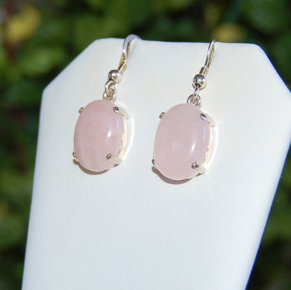 pink quartz earrings