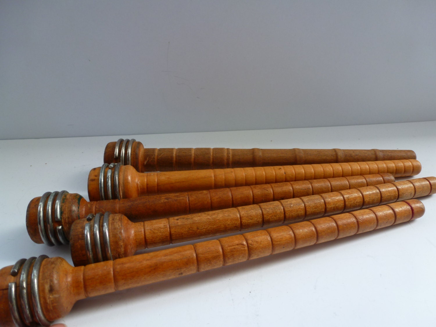 Antique Wood Bobbins 5 Antique Bobbins Farmhouse Display