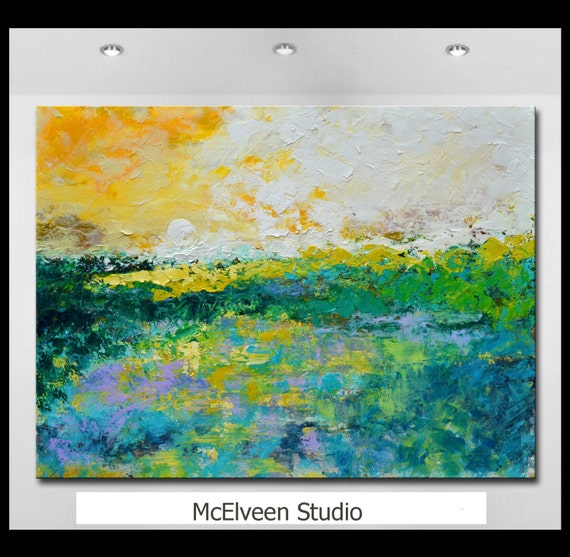 Original Large Abstract Landscape Oil Painting Ebb and