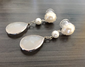 2g Wedding Gauges 00g 0g Dangle Plugs, Pearl Bridal Plugs, 6g 4g Ear Plugs Milky White Teardrop Plugs 8mm 6mm 5mm Wood Plugs/Acrylic/Steel