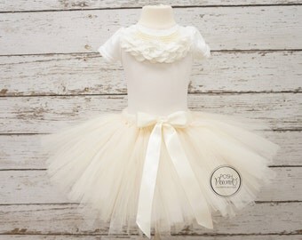 ivory tutu set, flower girl tutu set, ivory tutu dress, girls tutu, tutu skirt, baby tutu outfit, ivory tutu skirt, flower girl tutus, tutu