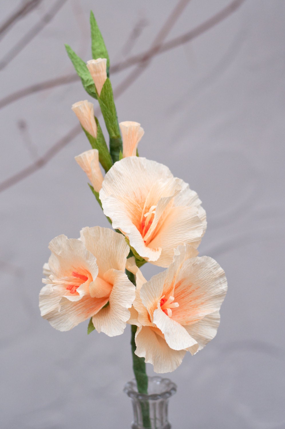 Crepe Paper Gladiolus Flower 18 inch stem by DiddleBug on Etsy