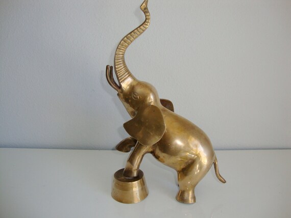 large brass elephant figurine