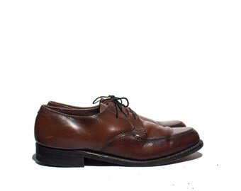 7.5 D | VTG Brown Leather Men's Derby Dress Shoes