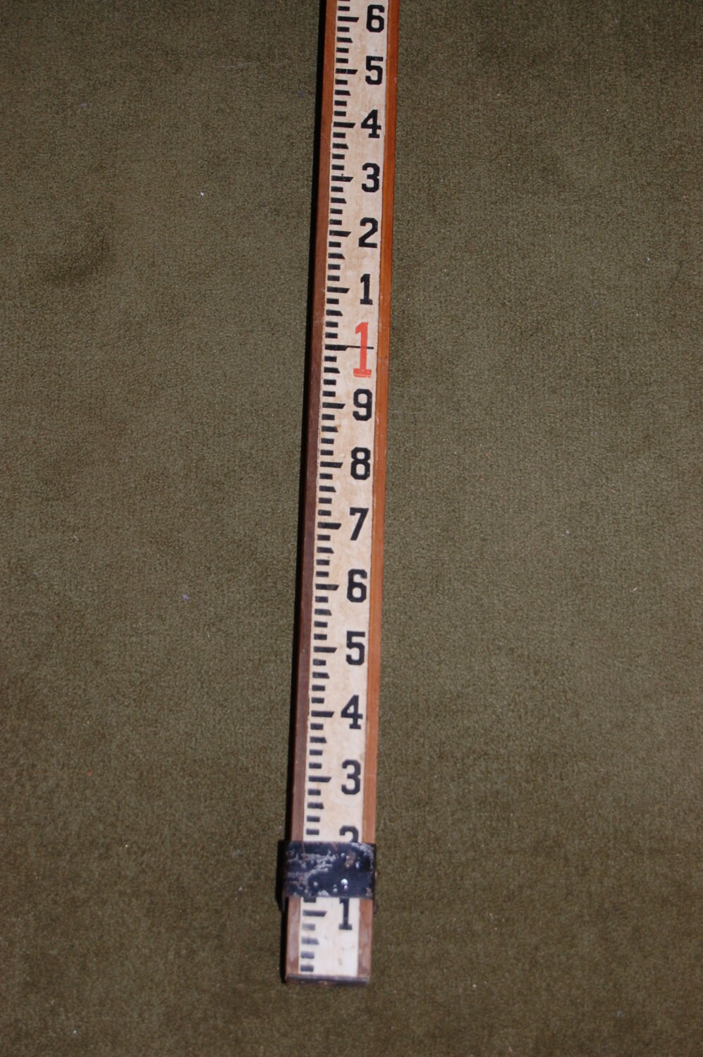 Vintage wooden transit survey rod grade measuring stick ruler