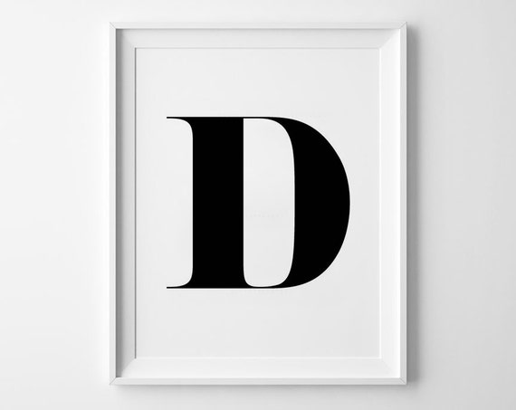 D Letter Print Alphabet Poster Letter Wall Decor Minimalist