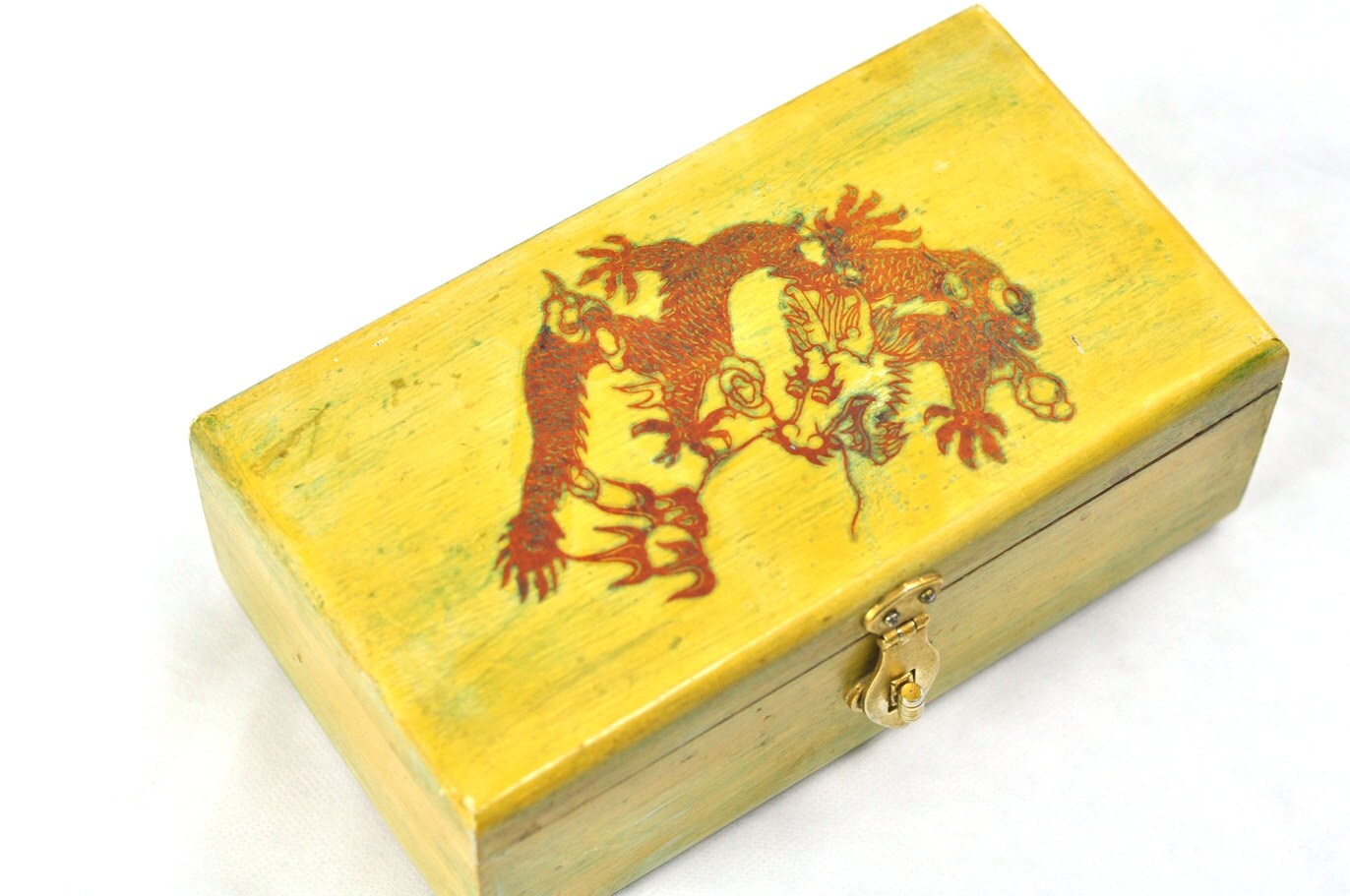 Vintage Jewelry Box Cedar Chinese Red Dragon Lane Mens ...