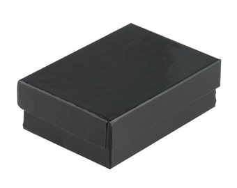 Jewelry Gift Boxes 3 1/16 x2 1/8 ~ Black Glossy ~ Beautiful for Jewelry ~ Lot of 6