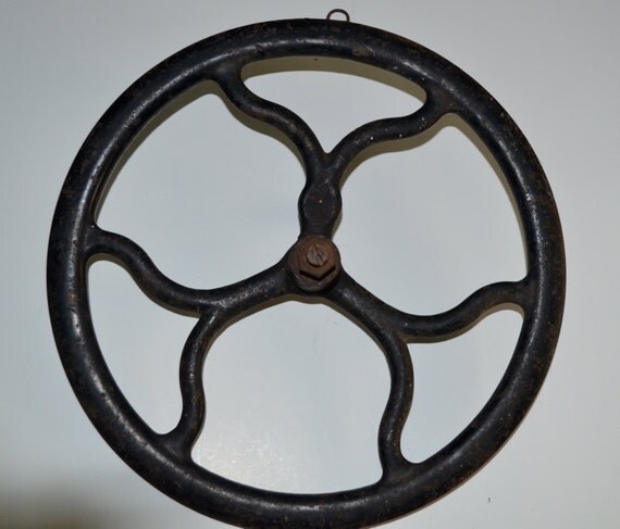 Vintage treadle sewing machine fly wheel pulley