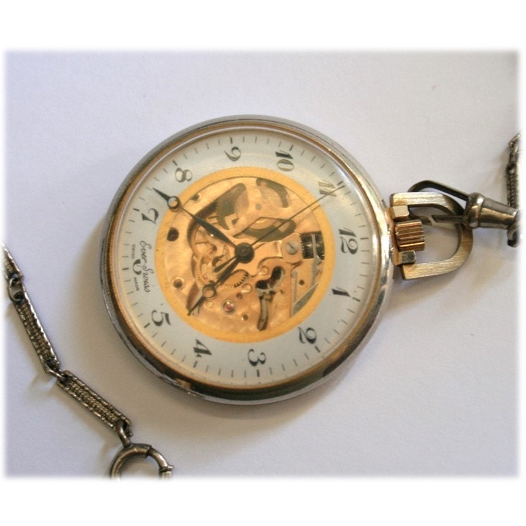 Ever Swiss Skeleton Pocket Watch / Pocket Watch by  