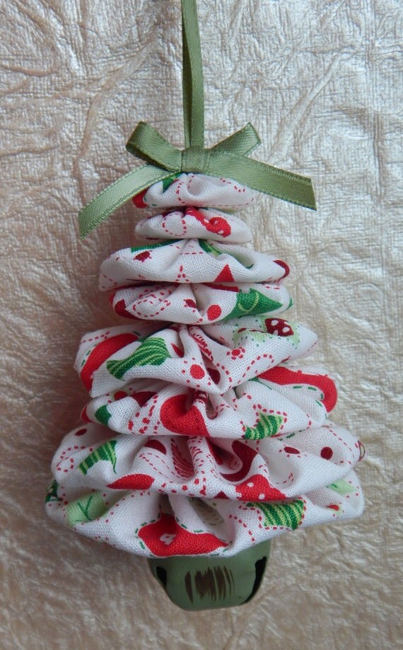 homespun red green and ivory christmas tree ornament homespun red green and ivory christmas tree ornament