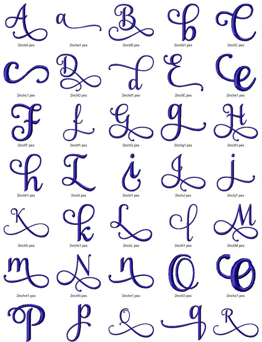 samantha font glyphs