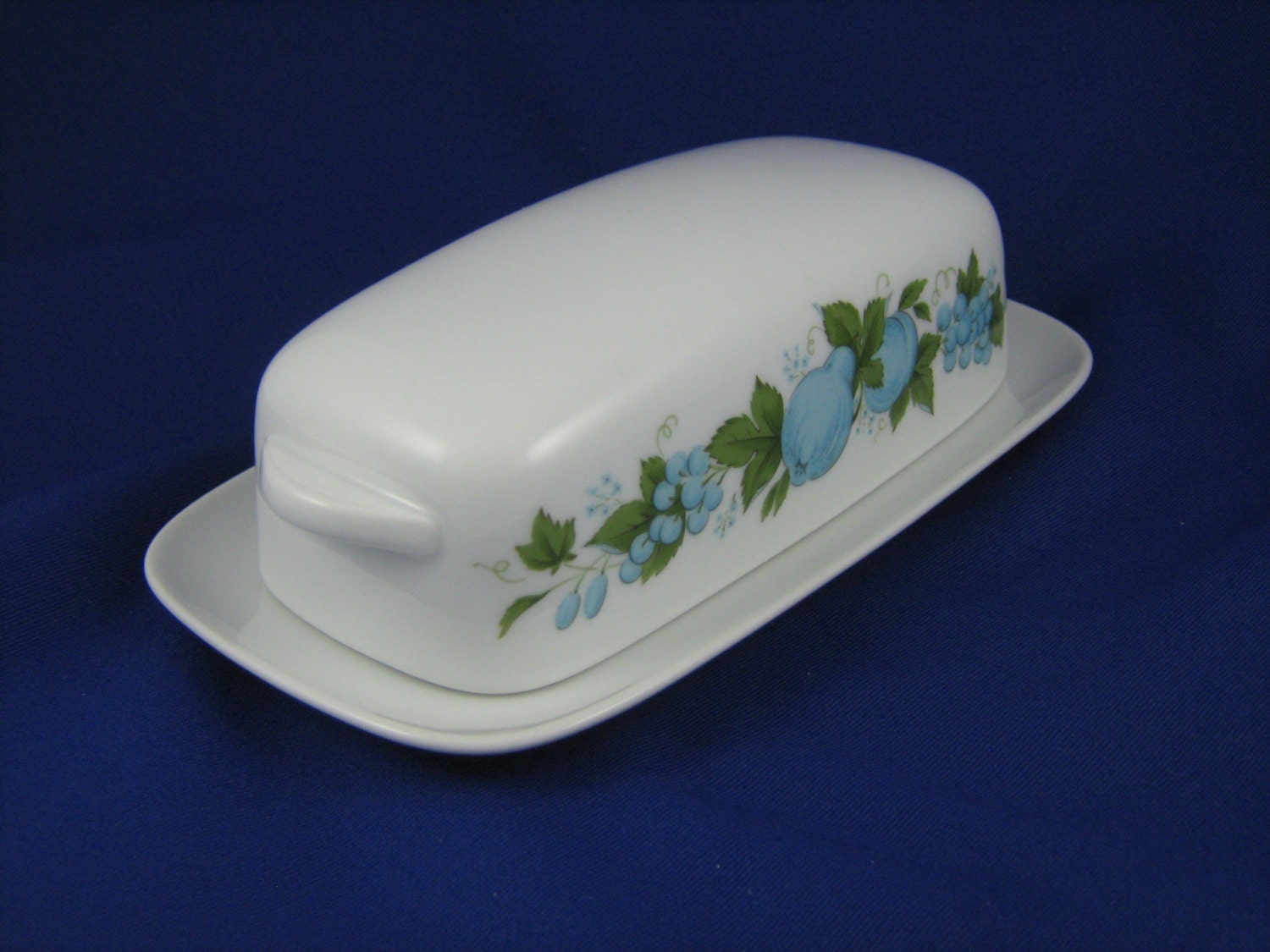 Butter Dish Noritake Cook'n Serve China Blue Orchard