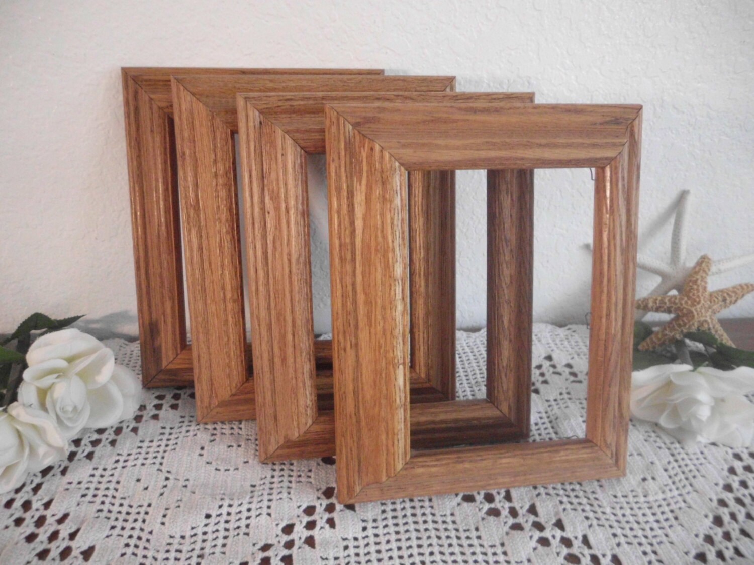 Vintage 5 x 7 Thick Chunky Wide Wood Frame Picture Photo