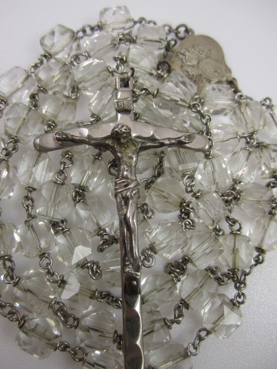 Sterling Rosary Crystal Rosary Signed Chapel Sterling Catholic
