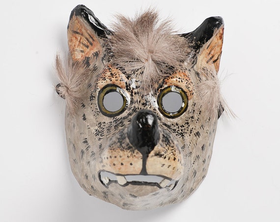 Paper mache wolf mask