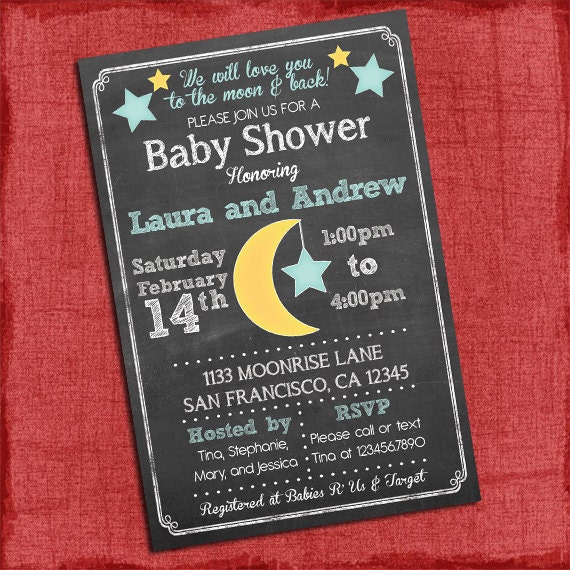Moon Baby Shower Invitations 4