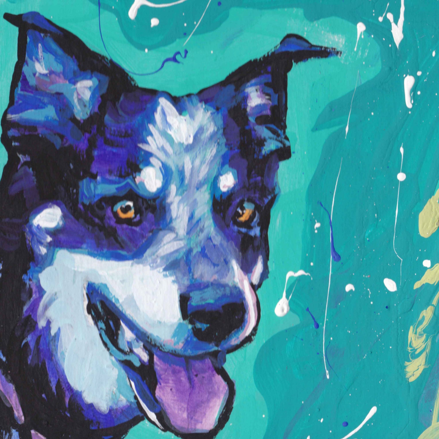 Australian Cattle Dog art print modern Dog art blue heeler pop