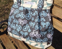 ... Purse: The Daytripper in Blue and Grey Bicycles with Blue Orchid Trim