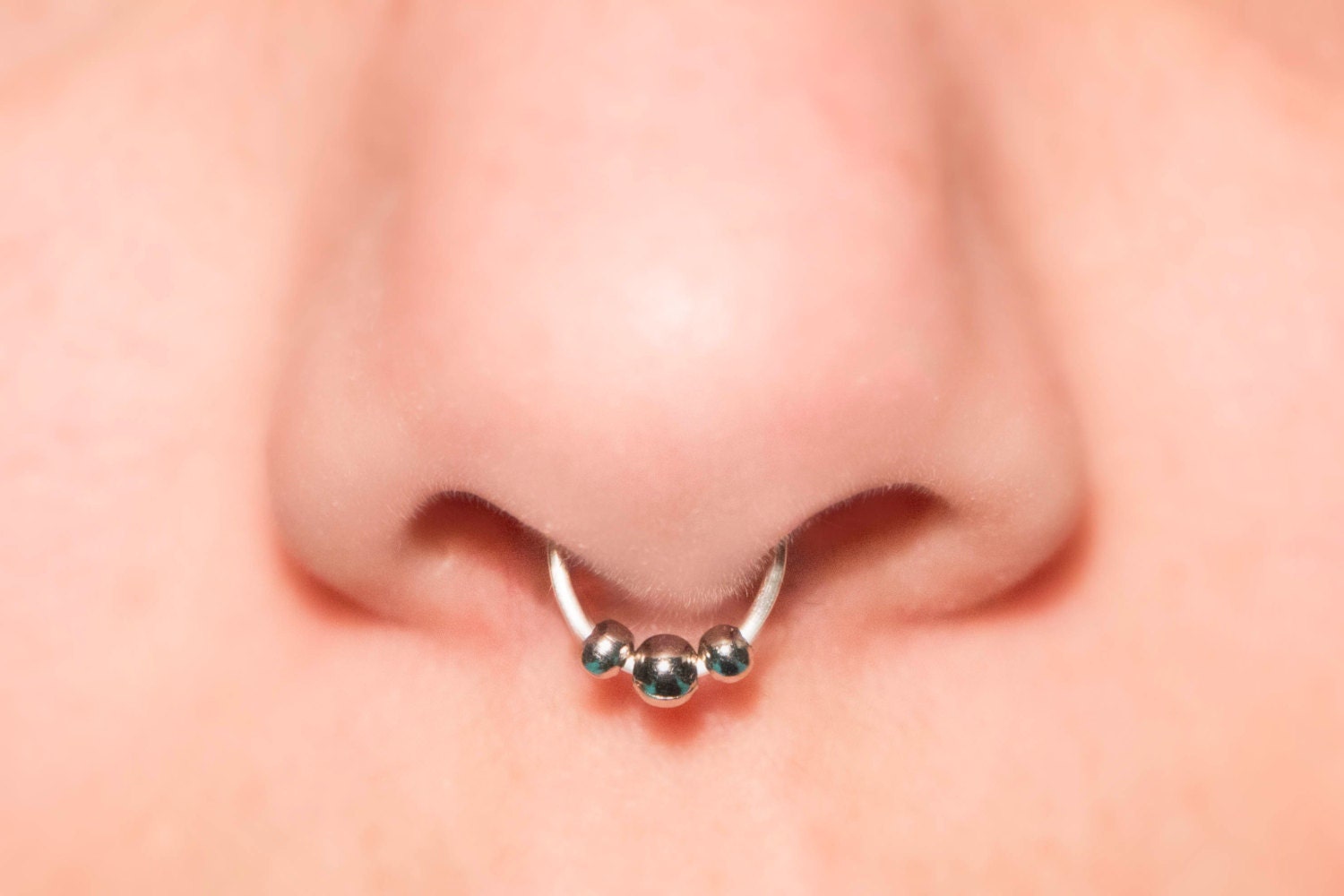 Fake Septum Ring 3 Ball 1lg 2sm gold/silver NO PIERCING