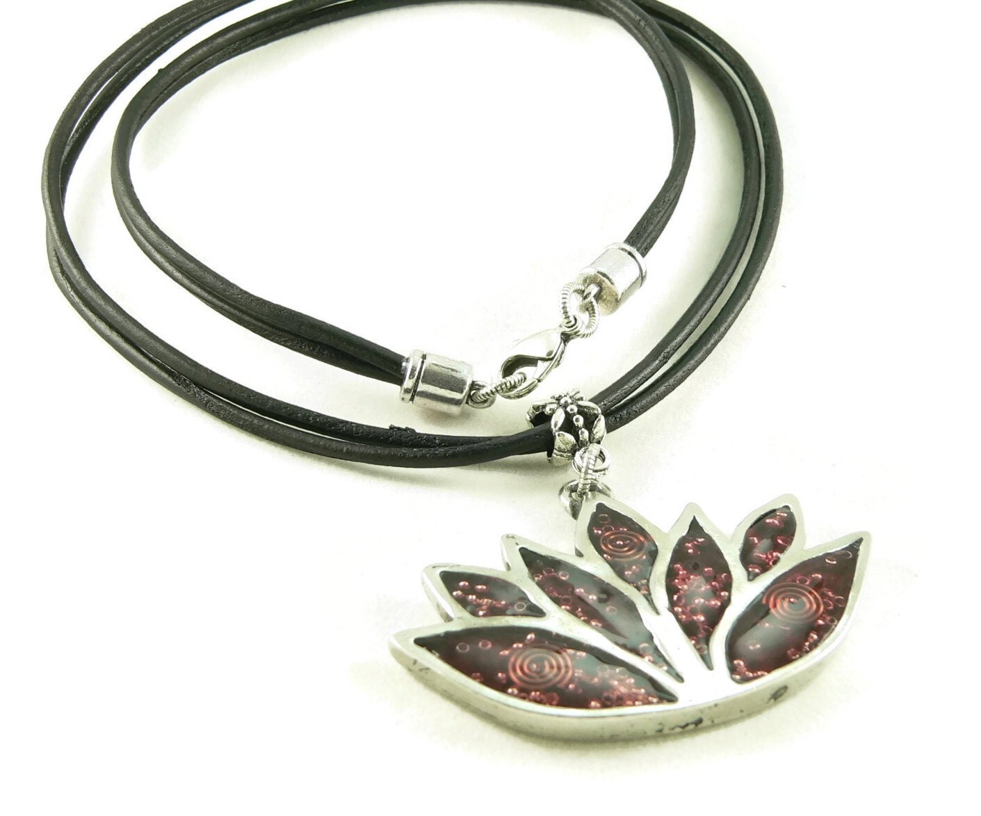 Orgone Energy Pendant Necklace Large Lotus Flower Pendant