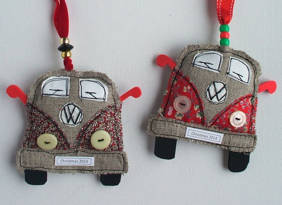 VW Van Christmas Decorations. Volkswagen Bus by SwinkyDoo on Etsy