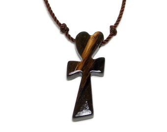 Wooden Cross Necklace, Wooden Cross Pendant, Mens Cross Necklace, Cross Necklace, Wood Cross Pendant, Husband Gift, Mens Jewelry Cross