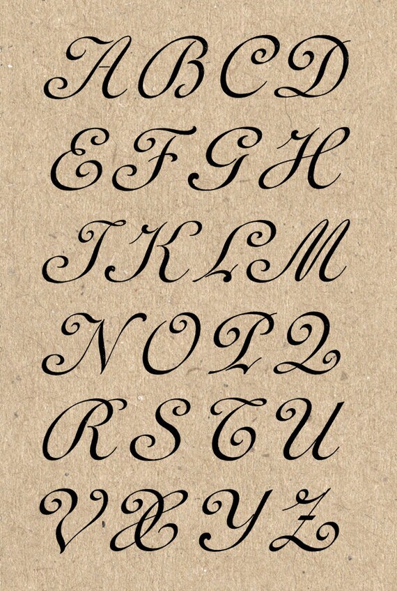 Vintage Alphabets 24 Letters Abc Set Printable A Z Monogram