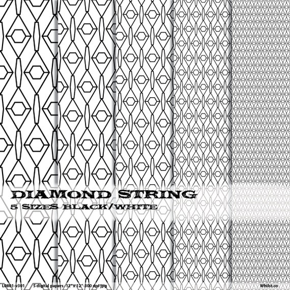 Digital Paper Instant Download Black Digital Paper Pack Diamond : L0801 5 black Il_570xn