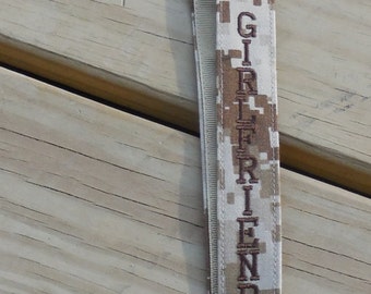 US Marine Girlfriend Lanyard Embroidered Military Tan Marpat Armed Forces Made to Order
