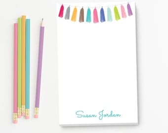 Party Personalized Notepad | Tassel Notes | Custom Stationary | Monogram Note