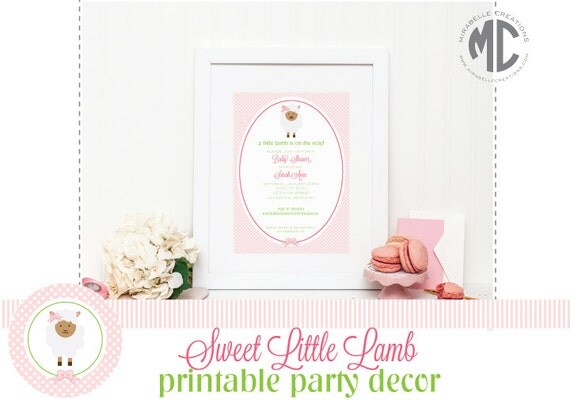 CUSTOMIZABLE PRINTABLE COLLECTION -- Little Lamb Collection -- Mirabelle Creations Il_570xn
