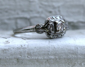 Vintage Platinum Diamond Engagement Ring - 0.56ct.