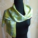 Silk Charmeuse Hand Dyed Scarf in Chartreuse, Purple, Lime