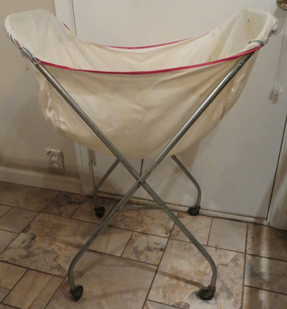 Vintage Rolling Folding Laundry Basket Vintage by oZdOinGItagaiN
