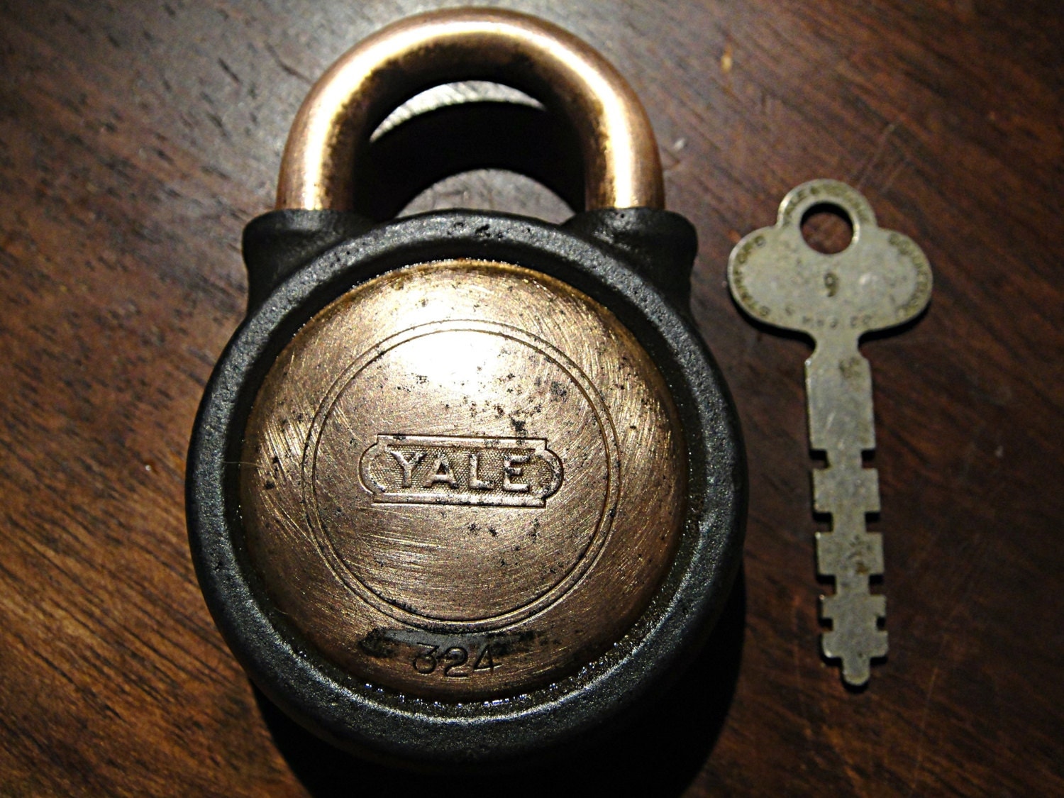 Antique Yale Lock Yale and Towne Padlock Copper by RustyNailDesign