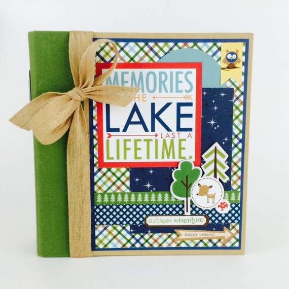Lake Camping Outdoor Scrapbook Album Kit or Premade by ArtsyAlbums