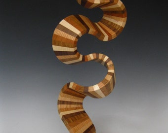 Modern wood abstract sculpture
