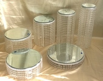 Crystal cake stands 1 - 2 -3 -4 - 5 or 6 tiers in acrylic crystal wedding cake stand sets