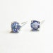 Lavender Tanzanite (Genuine), 0.42 Carat x 5mm Round Cut, Sterling Silver Stud Earrings