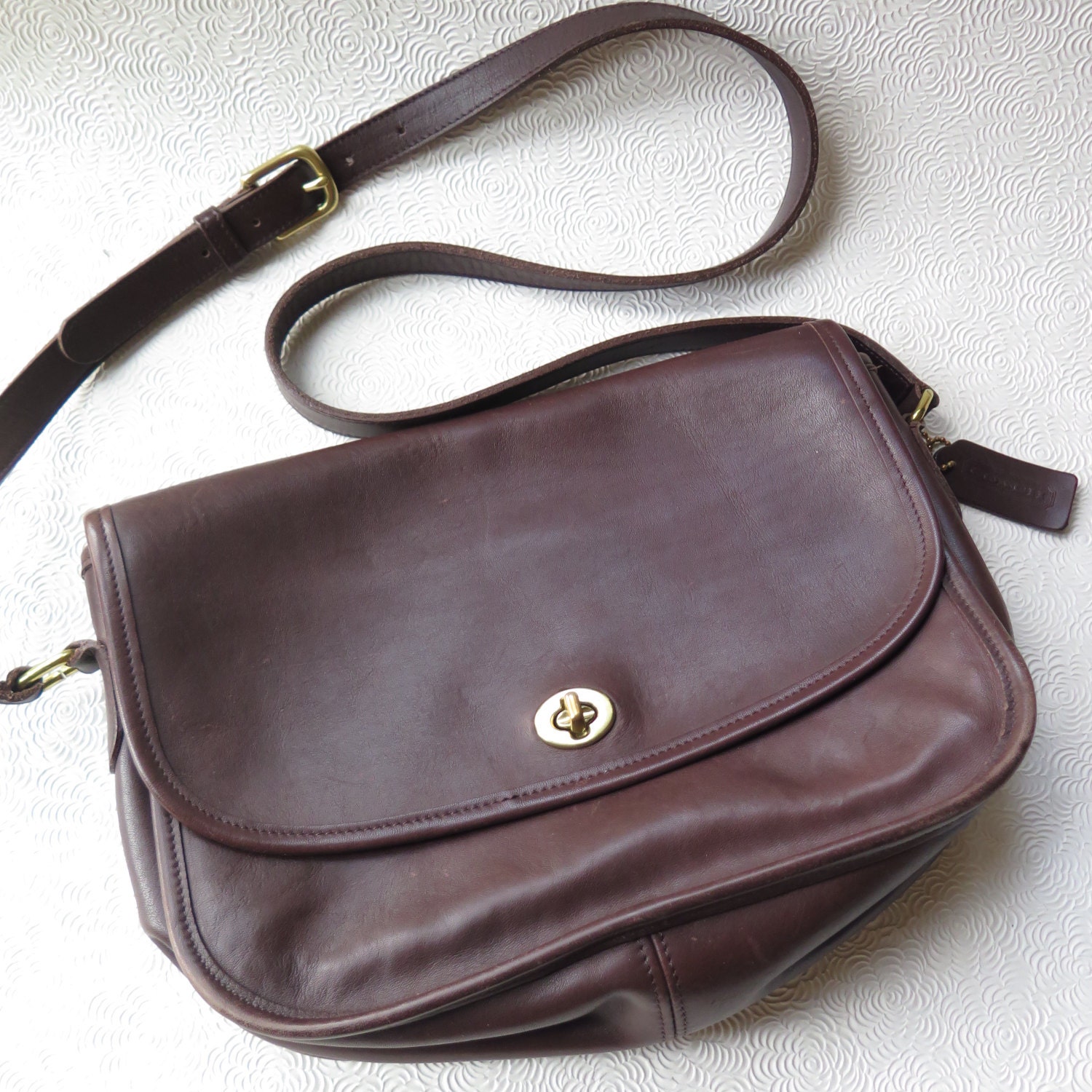 Coach Brown Leather Purse Bag Vintage City 9790 Original Tag