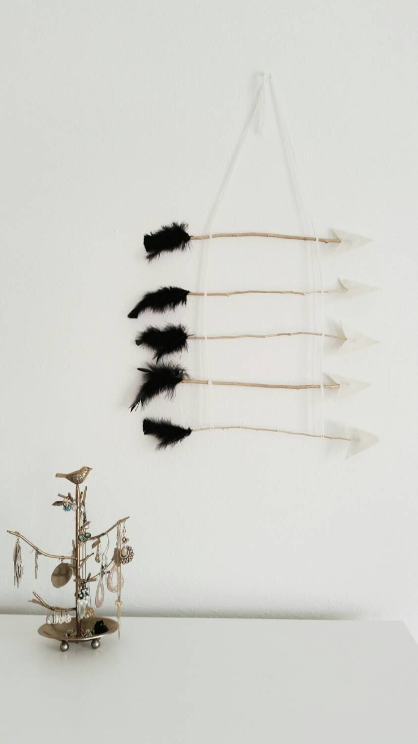 Gold Arrows Wall Art / Boho Wall Decor / Hanging Wall Art