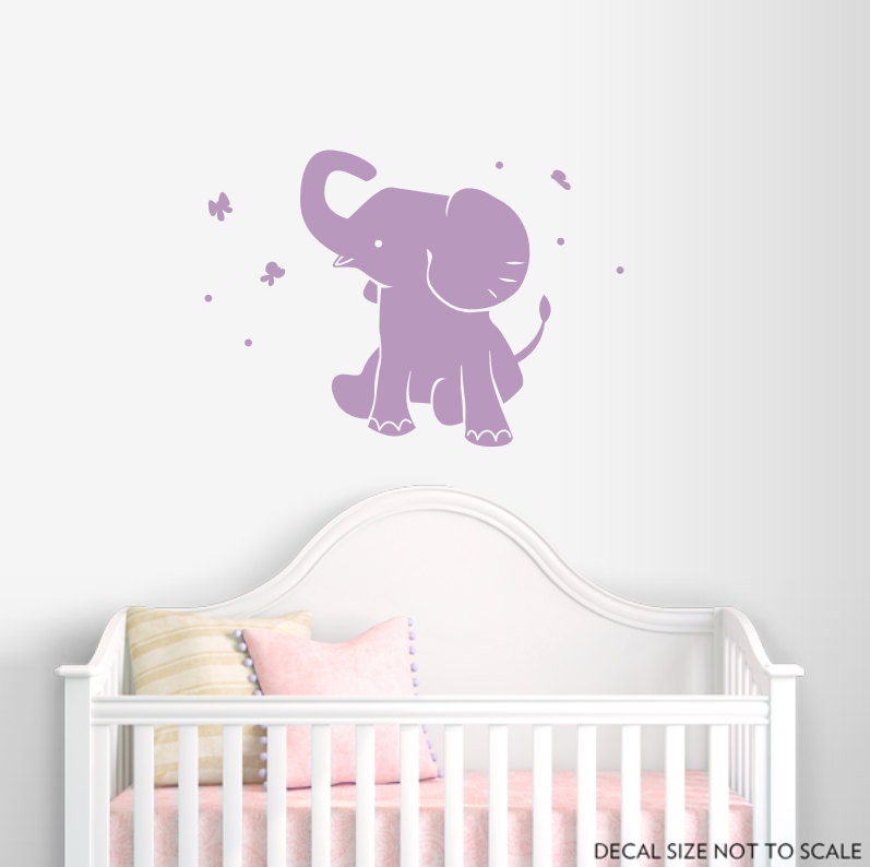 Baby Elephant Wall Decal Vinyl Decal Sticker Elephant Wall
